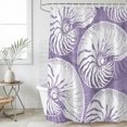 thumbnail image 2 of 54x78 Inch Shower Curtain Decorative Coastal Shell Purple Bathtub Bath Curtains Fabric Waterproof Bathroom Decor, Summer Ocean Shell Beach Small Stall Shower Curtain Set with 12 Hooks, 2 of 7