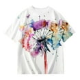 thumbnail image 7 of Girls T Shirts Letter Print Short Sleeve Oversized Leisure Crewneck Basic Tops Casual, 7 of 7