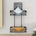 thumbnail image 5 of Soap Bar Holder for Shower Wall, 2 Tier Drill-Free Shampoo Dish, Stainless Steel Self Draining Hanging or Stand Rack A, 5 of 5
