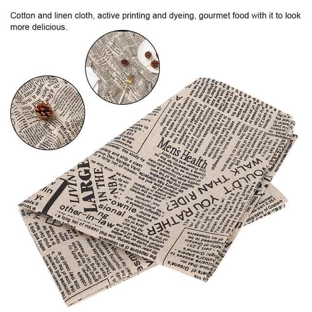 Tablecloth, Table Cover, 28 x 19.7Inch Active Printing Dyeing English Newspaper Pattern Dining Room Hotel Wedding Food Photography For Living Room Kitchen