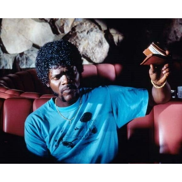 Samuel L. Jackson as Jules Winnfield holding up wallet in diner 24x30 poster