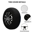 thumbnail image 4 of Balery Blue Gold Grid Lantern Shapestire Cover Waterproof Dust-Proof, Universal Spare Wheel Tire Cover For Trailer, Rv, Suv Truck And Vehicle Camper Accessories-14 Inch, 4 of 9