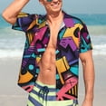 thumbnail image 5 of Lsque Vibrant Graffiti Urban Art pattern Hawaiian Shirt for Men, Unisex Summer Beach Casual Short Sleeve Button Down Shirts-Large, 5 of 9