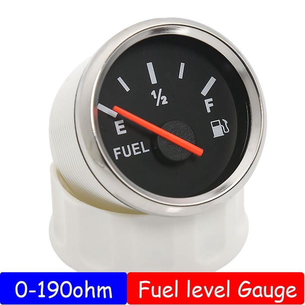 Pointer 52mm Fuel Level Gauge With Red Light Fuel Level Sensor 0-190ohm Oil Level Tank Fuel Indicator For Car Marine Boat