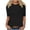 Black, variant on TKLPEHG Womens 3/4 Sleeve Tops Crew Neck Half Sleeve Top Fashion Solid Color Casual Comfy Lightweight Loose Fall Tops Pullover (Black,M)
