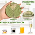 thumbnail image 2 of Yayeee 6 PCS Drink Coasters with Holder Set Woven Absorbent Round Tabletop Hot Pad, Martini with Olive, 2 of 7