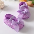 thumbnail image 3 of Gyratedream Infant Baby Girls Sweet Embroidery Soft Soled Princess Shoes with Big Lace Bowknot for 0-18M, 3 of 7