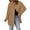 Khaki, variant on Lindreshi Shackets for Women Fall Women's Fashion V-Neck Solid Color Long Sleeve Hoodless Casual Outwear