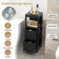 thumbnail image 4 of Costway Bathroom Floor Cabinet Freestanding Side Storage Organizer with 2 Removable Drawers Black, 4 of 10