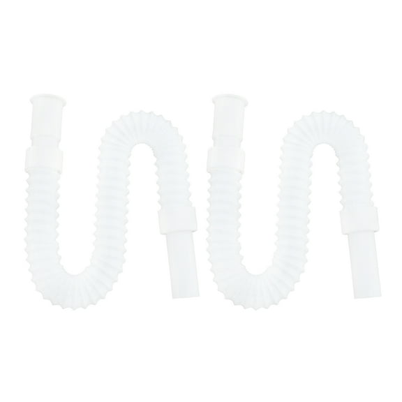 unbranded 2 Pcs Sink Drain Washing Machine Hose Extend Common Drainage Pipes 80X32cm White