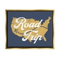 thumbnail image 3 of Stupell Industries Road Trip Vintage Text Traveling Country Map Metallic Gold Framed Floating Canvas Wall Art, 24x30, by Lil' Rue, 3 of 5