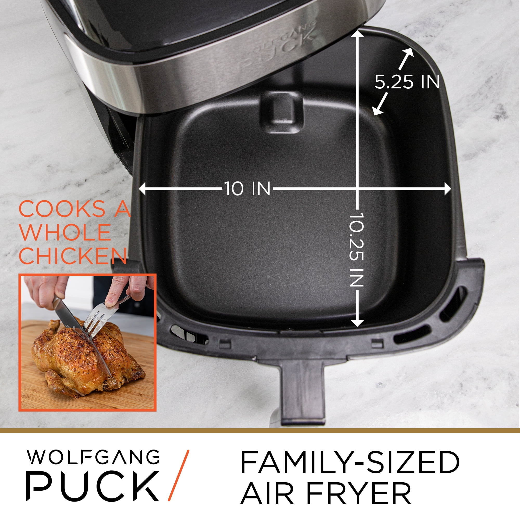 Wolfgang Puck 9.7-Quart Ceramic Nonstick Stainless Steel Air Fryer