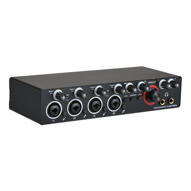 Sound card,Usb Sound 24 4-out Usb Sound With Driver Free Channels Sound With 4 Channels Sound 48v Professional Sound Sound 24 Bit/192khz 48v 4-in 4-out Usb Sound With Driver Free Audio 4-in