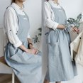 thumbnail image 3 of ENJOYW Women Men Work Kitchen Flower Coffee Shop Solid Soft Washed Cotton Apron Apron, 3 of 7