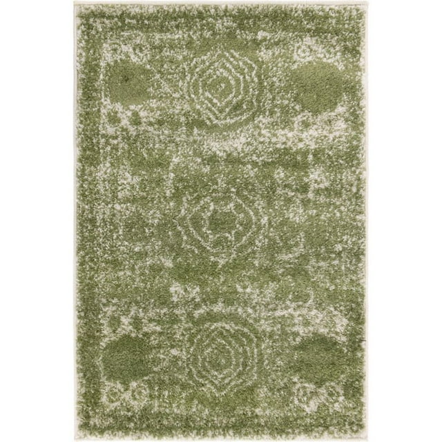 Unique Loom Bromley Vintage Country Rug 2' x 3' Rectangular Green/Ivory