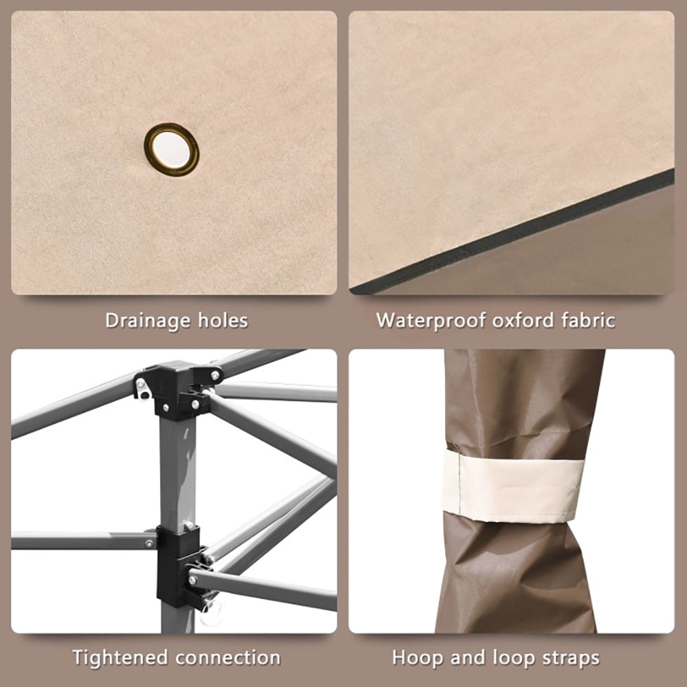 Aimee Lii 13 Feet x 13 Feet Pop Up Canopy Tent Instant Outdoor Folding Canopy Shelter, Backyard Canopy Gazebo, Brown