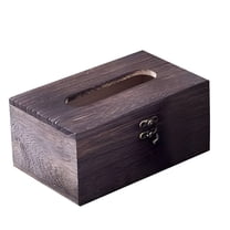 LAMIRO Rectangular Tissue Box Cover Decorative Wood Facial Tissue Holder with Hinged Lid Napkin Dispenser in Antique Style