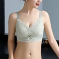 thumbnail image 4 of Full-Coverage Bras for Women Ladies Comfortable Breathable No Underwire Lace Push up Bra Woman Underwear V-Neck Seamless Bra Feature Hook and Eye Closure Balconette Bra Style Y-588 , Green 40, 4 of 8
