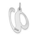 thumbnail image 4 of 14k White Gold Large Fancy Script Letter V Initial Charm Pendant, 4 of 4