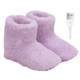 thumbnail image 2 of Xinyolin 1 Pair Hiding Interface Non-slip Foot Warmers Simple Soft Plush USB Electric Boots Slippers for Indoor, 2 of 8