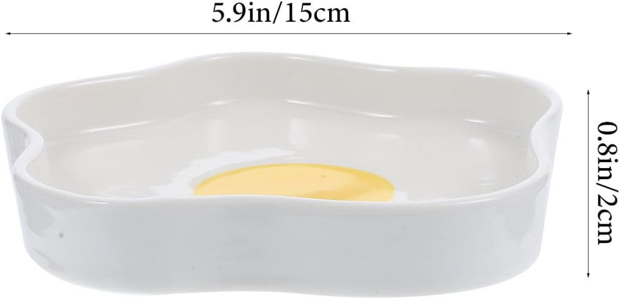 CATPAN Poached Egg Ceramic Plate Restaurant Food Plate Dessert Serving Tray Home