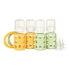 Four-Bottle Starter Set with 4-Ounce Glass Bottles, Teether Set, and Nipple Set, Spring/Yellow
