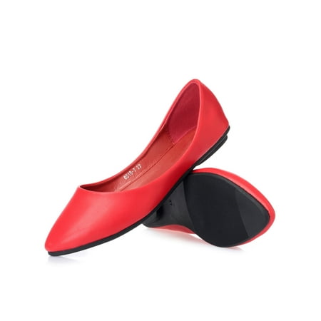 

Rotosw Ladies Flat Shoes Elegant Flats Slip On Loafers Women Dress Shoe Women s Casual Comfort Red 9