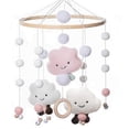 thumbnail image 1 of Crib Mobiles - Nursery Mobiles - Natural Crib Mobile for Girls with Felt Clouds - Wood Crib Hanging, 1 of 5