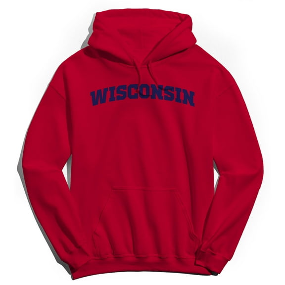 Wisconsin Humor Graphic Red Men's Crewneck Sweatshirt Hoodie