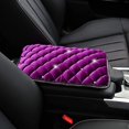 thumbnail image 1 of Bling Bling Auto Armrest Console Cushion, Soft Plush Luster Crystal Arm Rest Padding Protective Case Diamond Car Decor Accessories for Women (Purple-Plush), 1 of 6