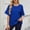Blue, variant on Hulanddfd Women's Tops Solid Crew Neck Short-Sleeve Pullover Sweatshirt Gray Size S