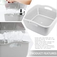 thumbnail image 3 of GFDYREE Double-Layer Draining Basket Plastic Fruits Vegetable Washing Basket Food Storage Basket Multi-Layer Stackable Vegetable Sinks Wash Drain Basket for Kitchen （Grey）, 3 of 7