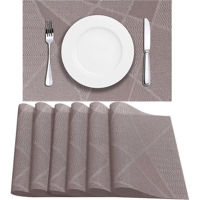 Juego de 6 manteles individuales de PVC lavables, antideslizantes, resistentes al calor, fáciles de limpiar y almacenar, respetuosos con el medio ambiente, 45 x 30 cm