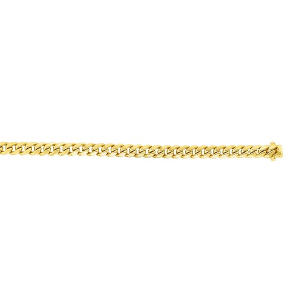 JewelStop 10K Yellow Gold 3.2mm Miami Cuban Chain with Polished Finish and Box Clasp - 20in