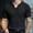 Black, variant on YLSDY Men's Ribbed V-Neck T-Shirt Slim Fit Textured Casual Short Sleeve Muscle Tee White S