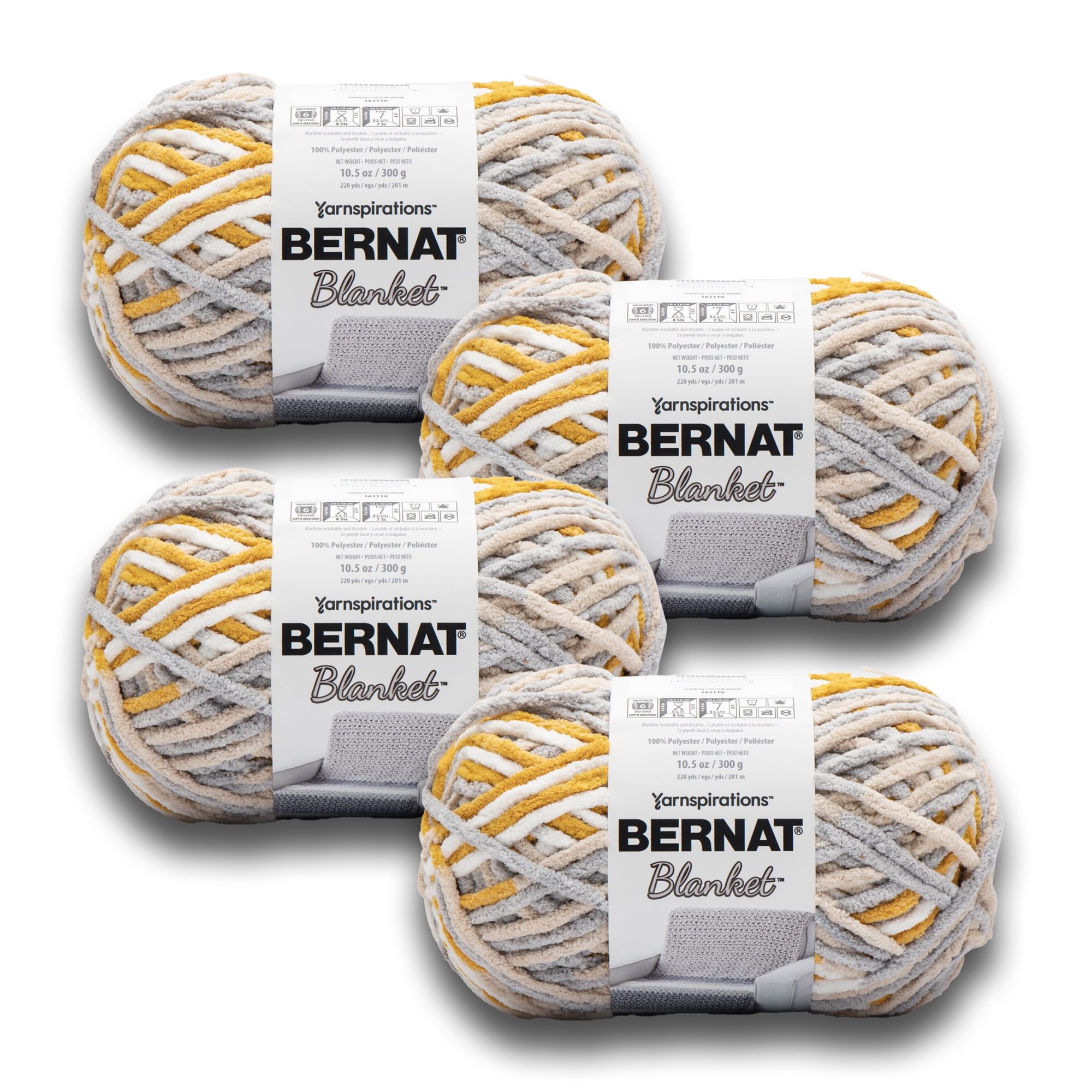 Bernat® Blanket™ 6 Super Bulky Polyester Yarn, Grellow 10.5oz/300g
