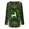 thumbnail image 5 of asdoklhq Christmas Fall Tops for Women Casual Long Sleeve Round Neck Pullover Loose Blouse Ethnic Style Printed ShirtsTops Multicolor XL, 5 of 5