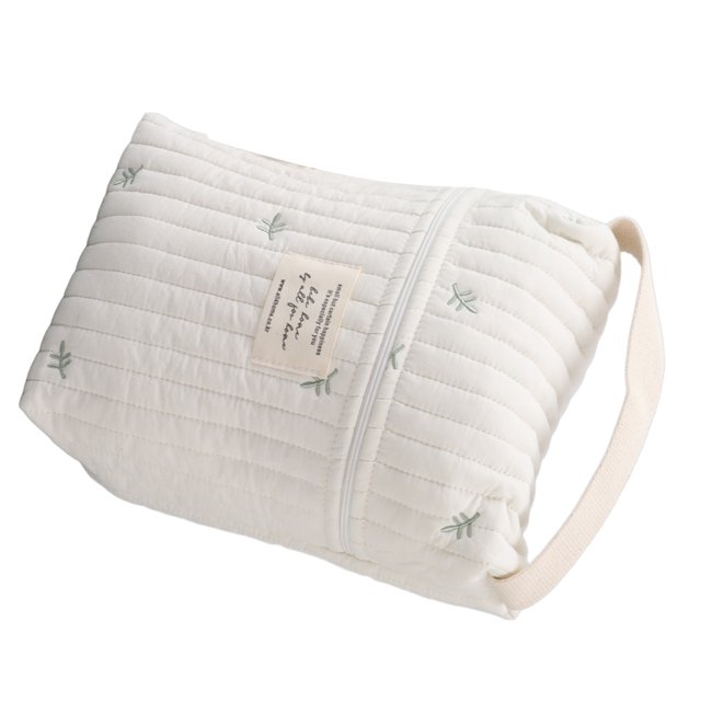 Bolsa para Pañales, Acolchado, Patrón Bordado, Cochecito de Bebé, Bolsa Con Cremallera Con Flexible, Adecuado Para Biberón, Toallitas, Chupete