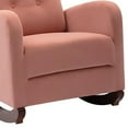 thumbnail image 3 of Rocking Chair with Fabric Upholstery and Button Tufted High Back, Pink, 3 of 5