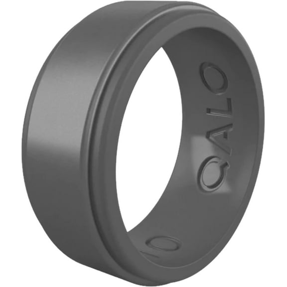 QALO Men's Rubber Silicone Ring, Polished Step Edge Rubber Wedding Band, Breathable, Durable Rubber Wedding Ring for Men, Multi Packs, Multi Colors