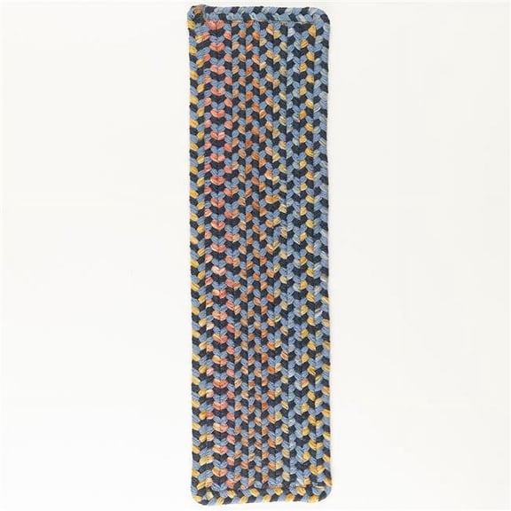 Rhody Rug WO11A008X028B 8 x 28 in. Woodstock Stair Tread, Indigo & Multi Color