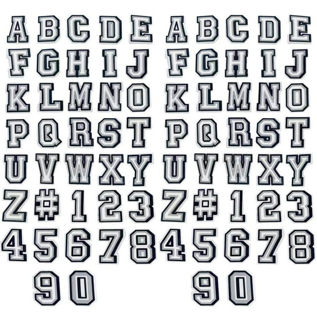 PVC Letters Numbers Shoe Charms Double A-Z Letters and 0-9# Numbers Clog Charms for Hole Shoes Wristbands Bracelets