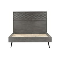 Armen Living Makena Modern Wood Queen Platform Bed Frame in Gray