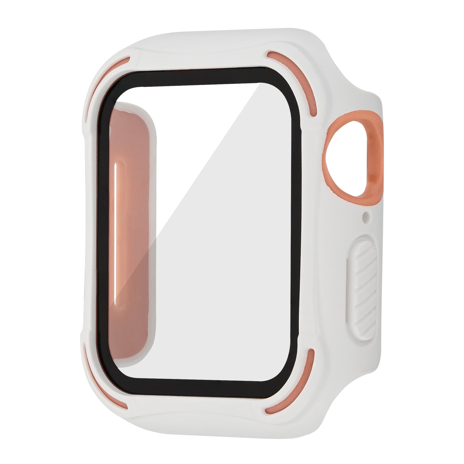 WITHit White and Pink Dual Layer Rugged Bumper with Integrated Glass Protection for 38MM Apple Smart Watch