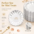thumbnail image 3 of Small Scalloped Dessert Serving Plates 60 Count, 3.5 Inch Foil Cupcake Plates for Bridal Shower Holiday Dessert Table Decor, Pink, 3 of 7