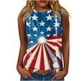 thumbnail image 2 of Women American Flag Tank Top Red White and Blue Tank for Women Womens Red White and Blue Tanks Independence Day Womens Tops Women's Casual Independence Day Sleeveless Round Neck Tops, 2 of 4