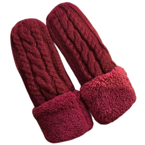 Women's Winter Gloves Knit Wool Fleece Lined Mittens Cold Weather Accessories