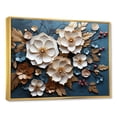 thumbnail image 3 of Designart "Golden Branches Blue and White Orchid Tree V" Extra Large Floral Framed Wall Art - Modern Farmhouse Gold Abstract Floral Hallway Framed Wall Art Decor, 3 of 7