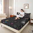 thumbnail image 4 of Castle Fairy Starry Sky 4pcs Bed Sheets,Galaxy Universe King Sheets,Psychedelic Constellations Super Cozy Sheet Set,Microfiber Children Bedroom Decor, 4 of 7