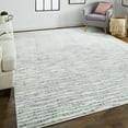 thumbnail image 5 of 8' X 10' Gray Green And Ivory Striped Distressed Stain Resistant Area Rug, 5 of 9